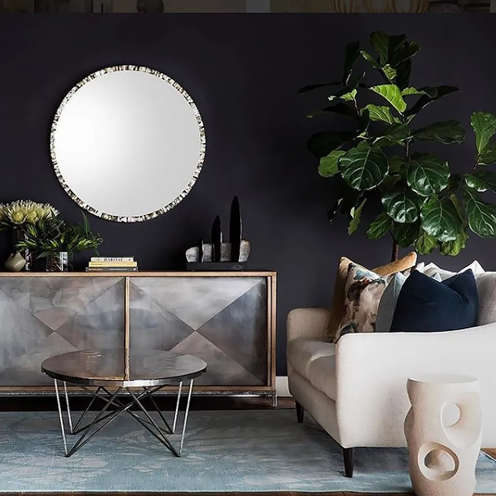 Pearl Coastal Round Wall Mirror - Grey Pearl