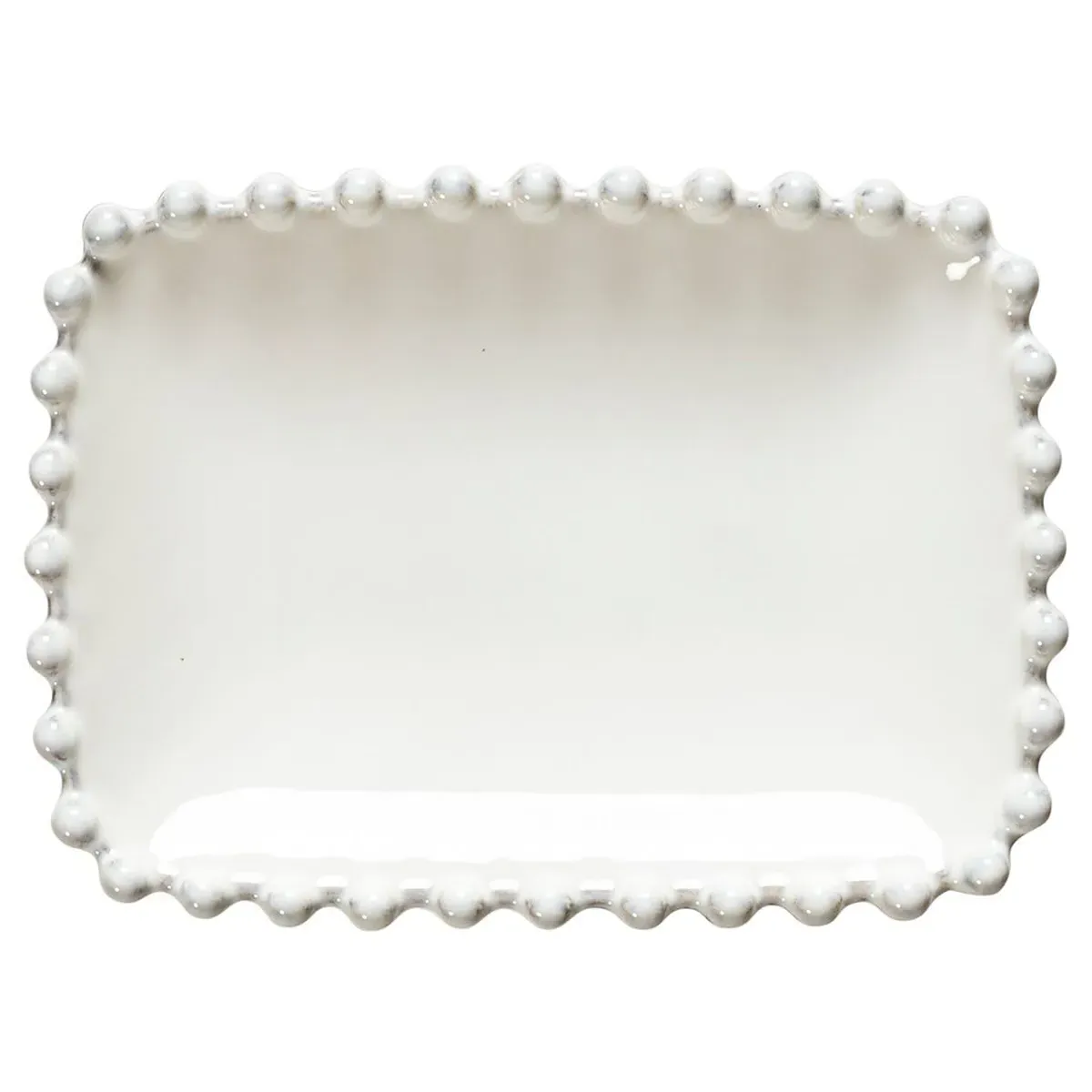 Pearl Embossed Edge Bath Set - White, Stoneware