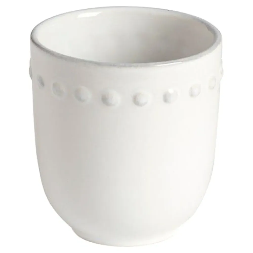 Pearl Embossed Edge Bath Tumbler - White, Stoneware image