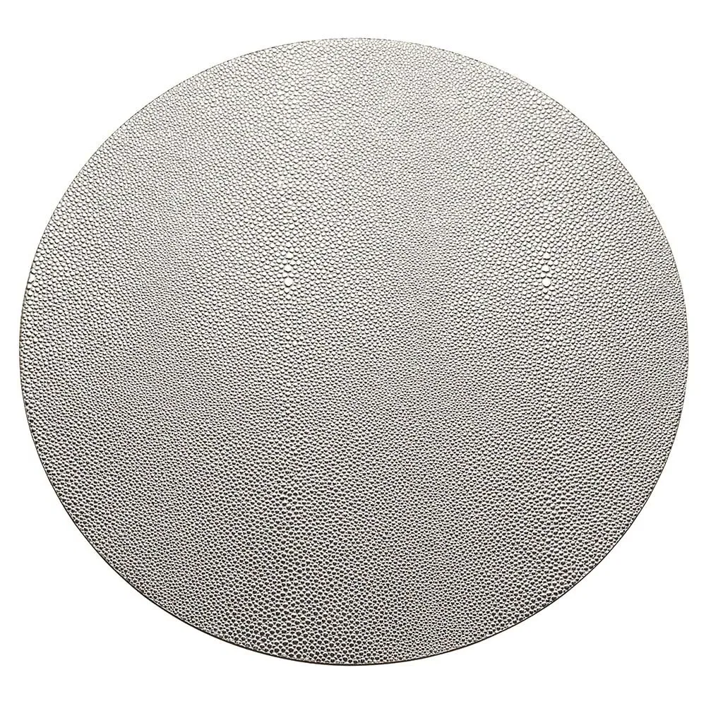 Pebble Round Placemat Set of 4 - Silver, Polyurethane