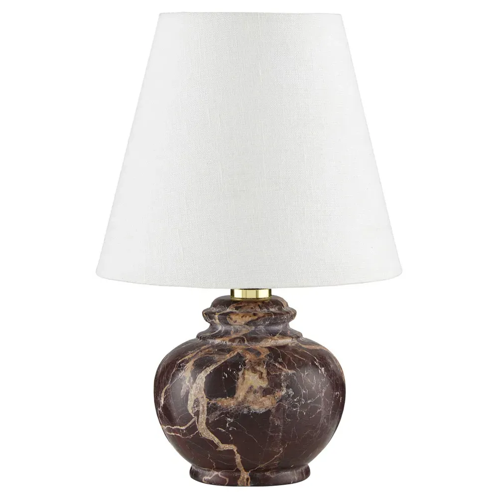 Pemrose Mini Bedside Table Lamp - Brown, Marble