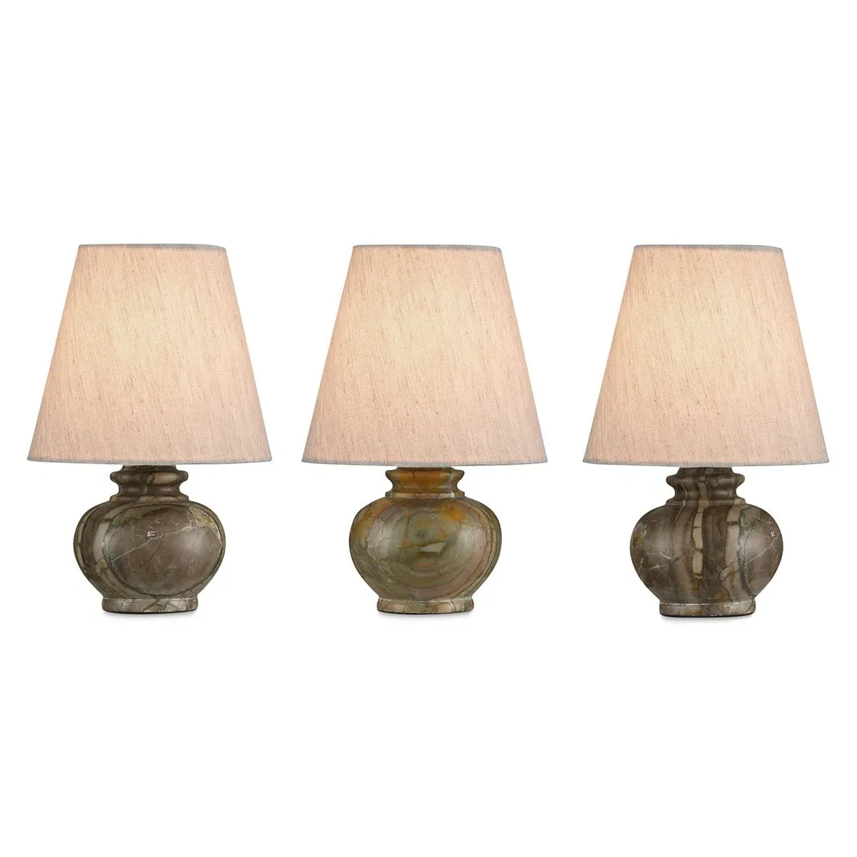 Pemrose Mini Bedside Table Lamp - Green, Marble