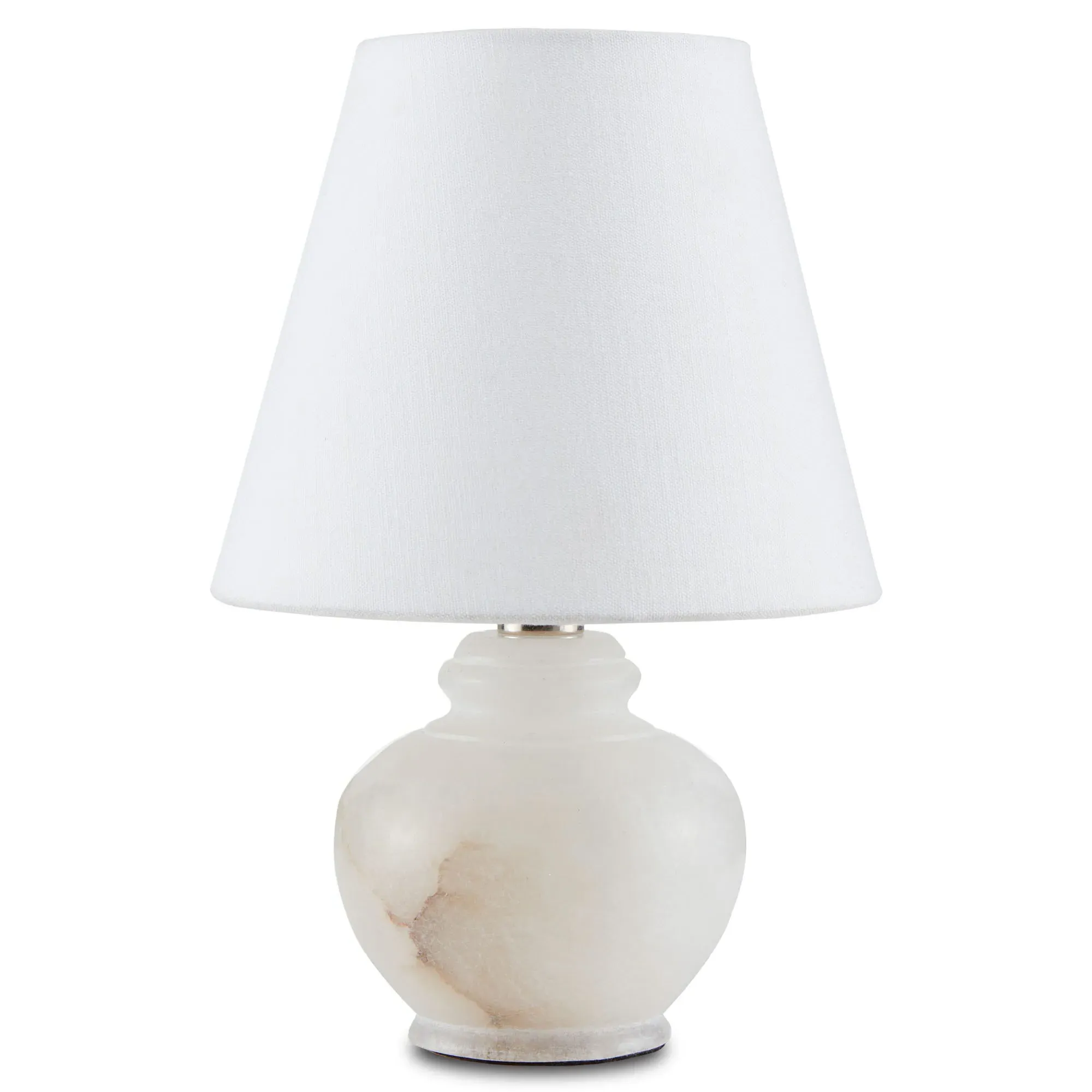 Pemrose Mini Bedside Table Lamp - White, Alabaster