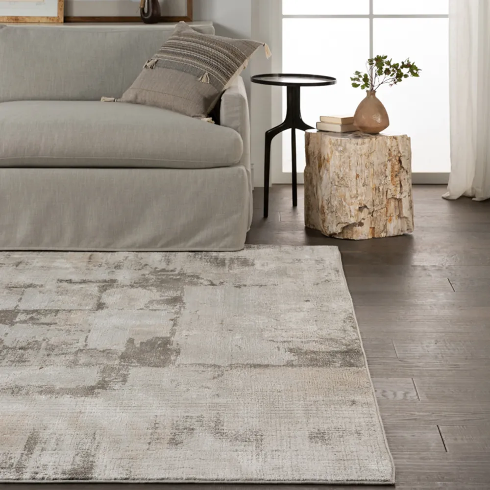 Penelope Abstract Patterned Rug - Cream, Polyester