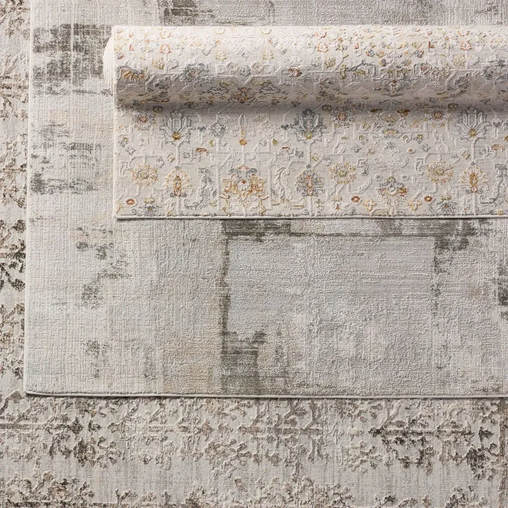 Penelope Abstract Patterned Rug Sample - Cream, Polyester