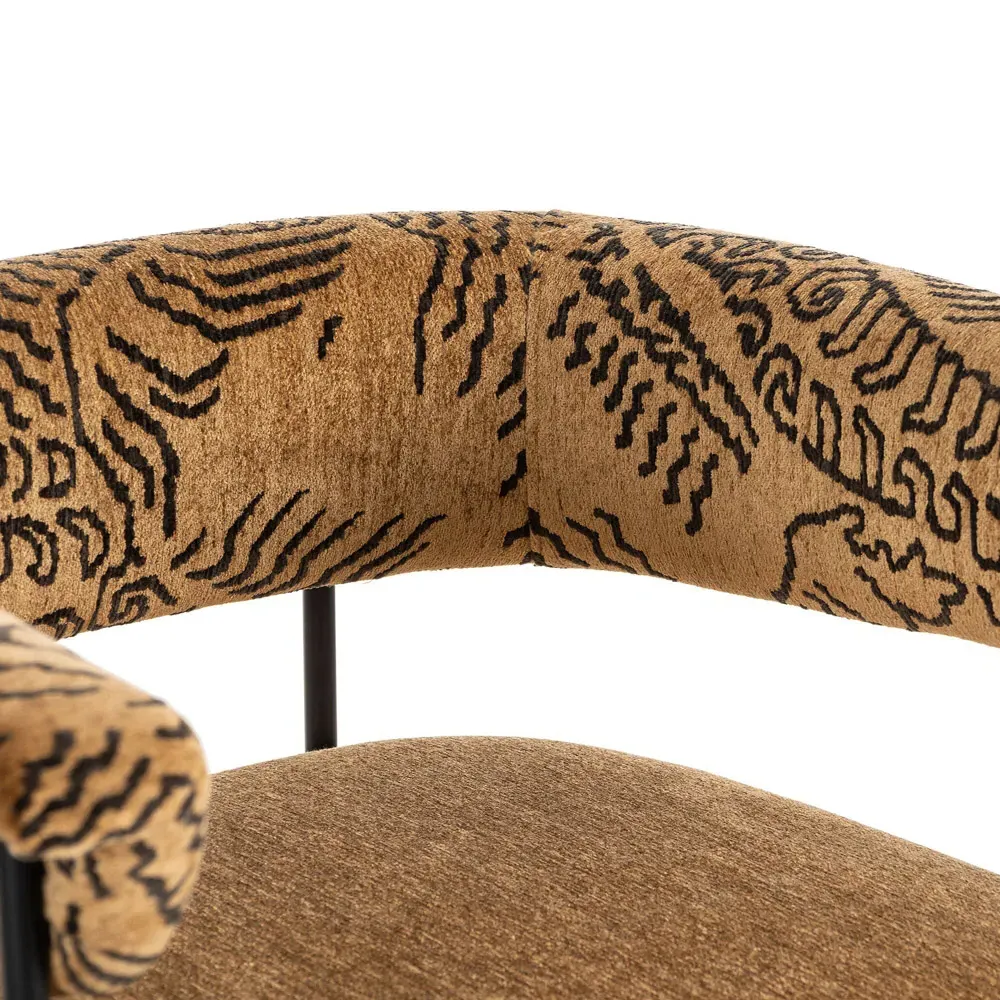 Penelope Barrel Bar Stool - Camel, Iron