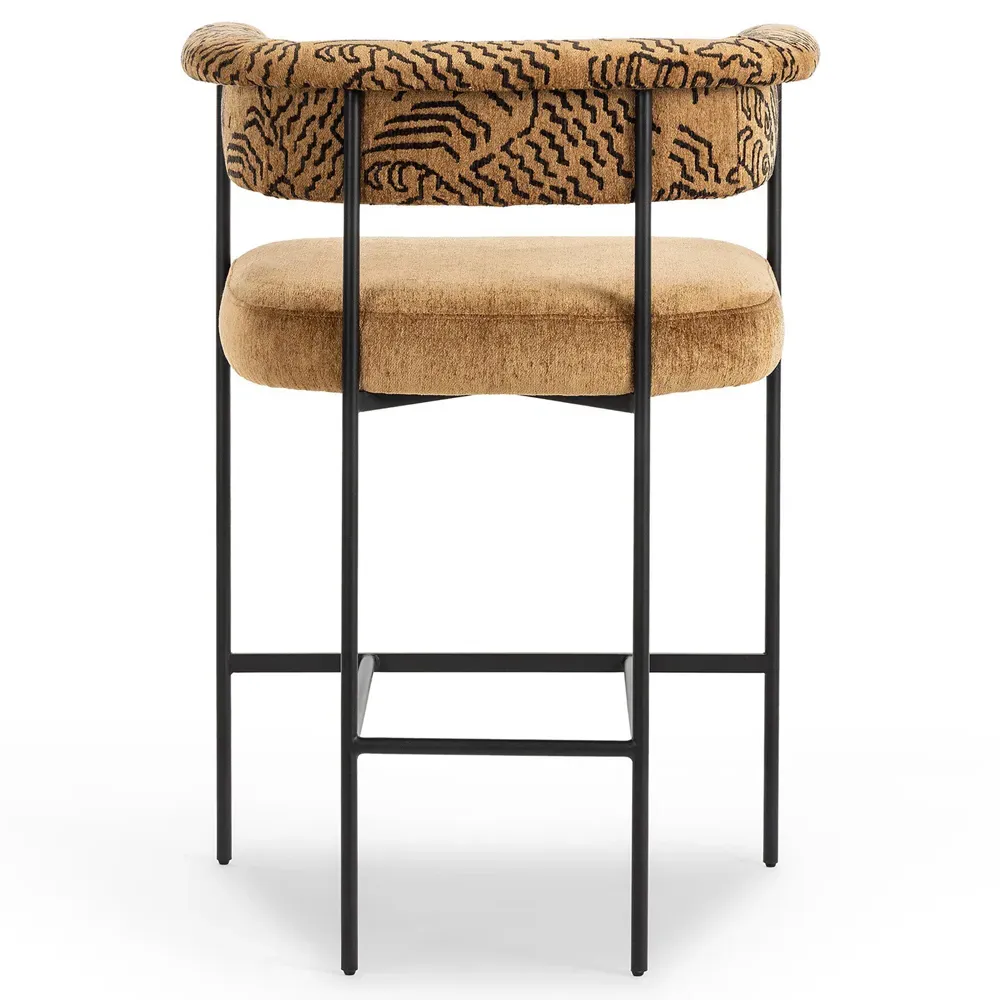 Penelope Barrel Counter Stool - Camel, Iron