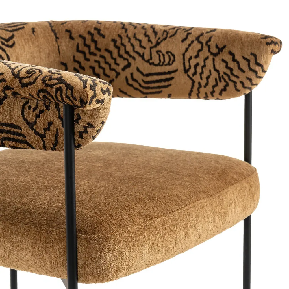 Penelope Barrel Counter Stool - Camel, Iron