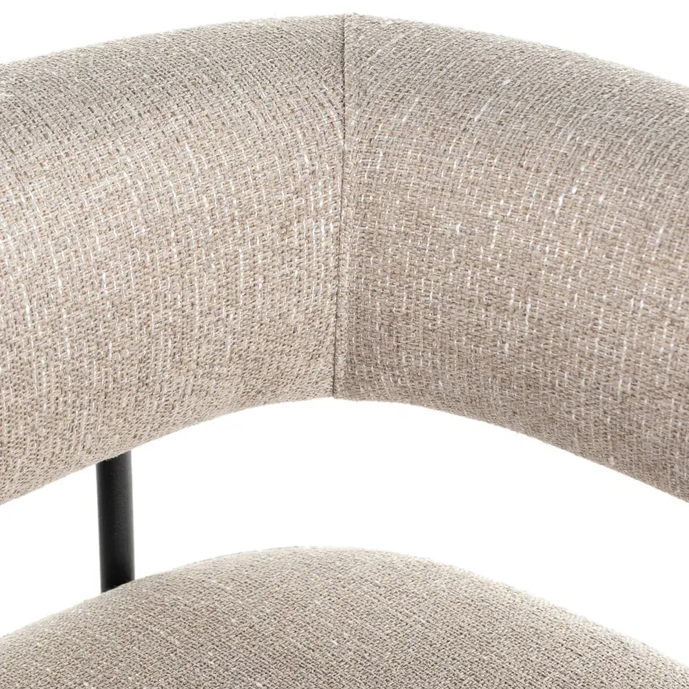 Penelope Barrel Counter Stool - Off White, Iron