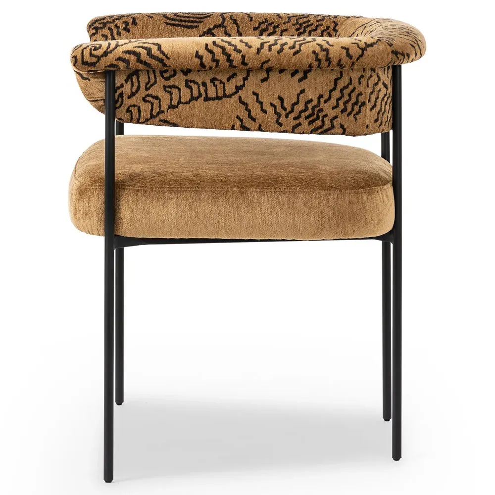 Penelope Barrel Dining Arm Chair - Camel, Iron