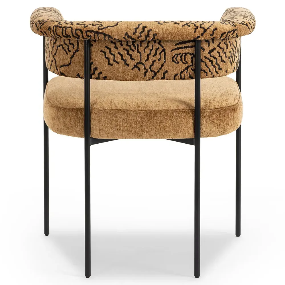 Penelope Barrel Dining Arm Chair - Camel, Iron