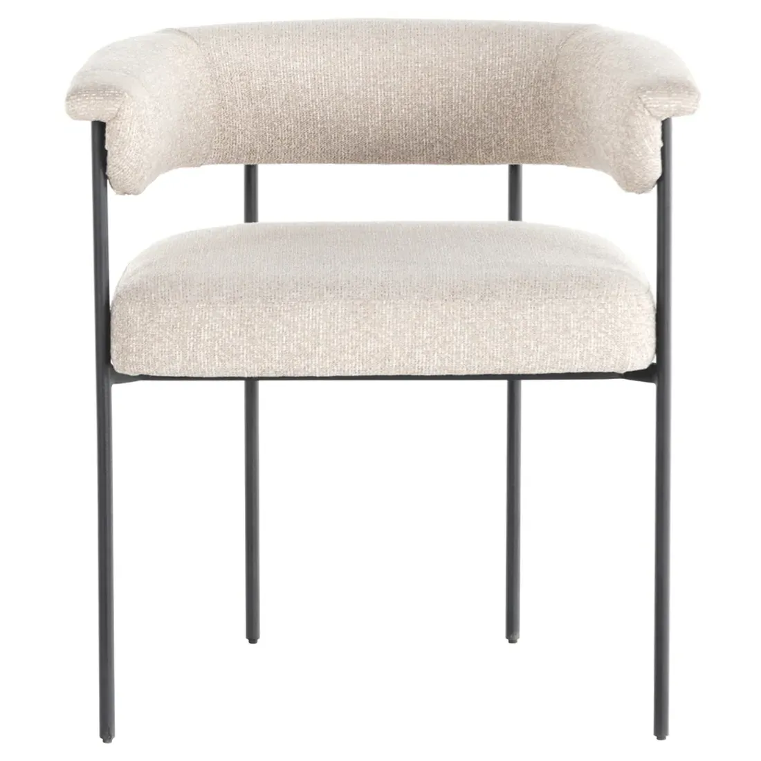 Penelope Barrel Dining Arm Chair - Off White, Iron image