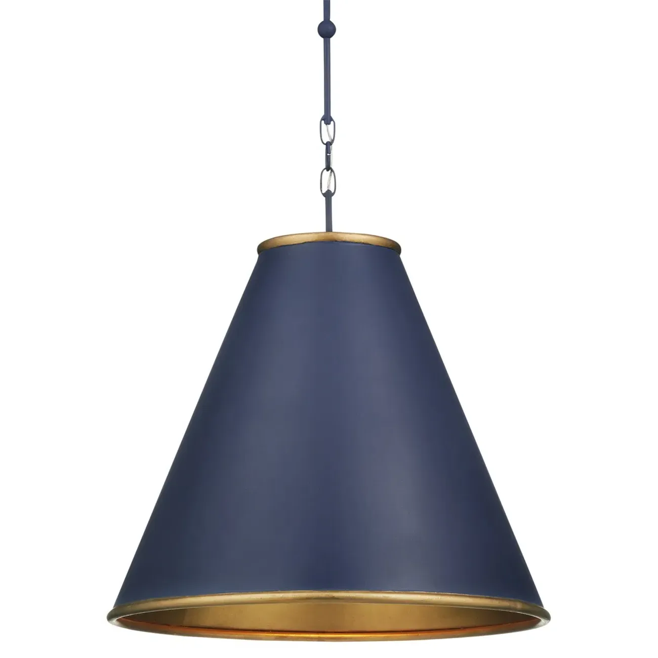 Penelope Large Cone Pendant Light - Blue, Iron