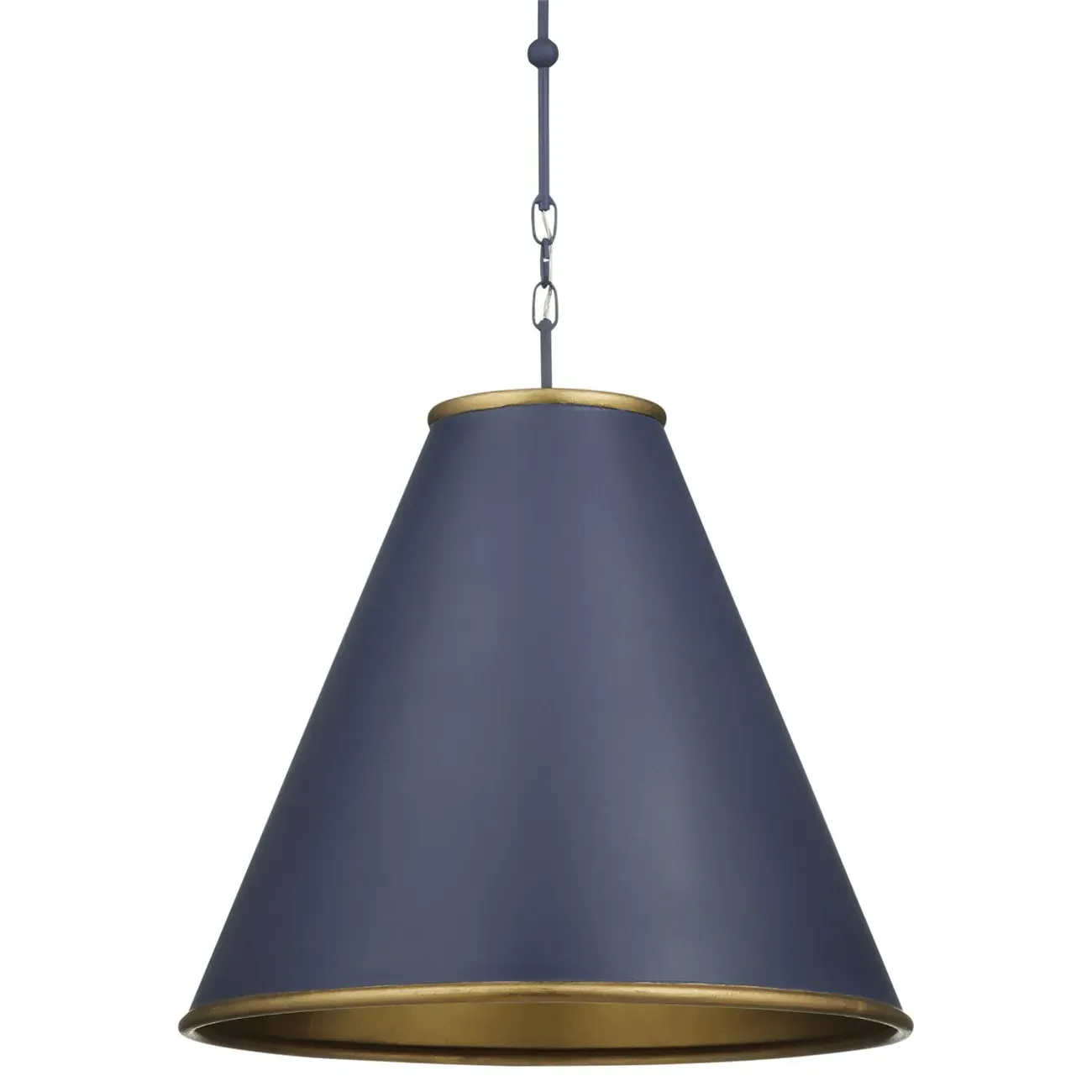 Penelope Large Cone Pendant Light - Blue, Iron
