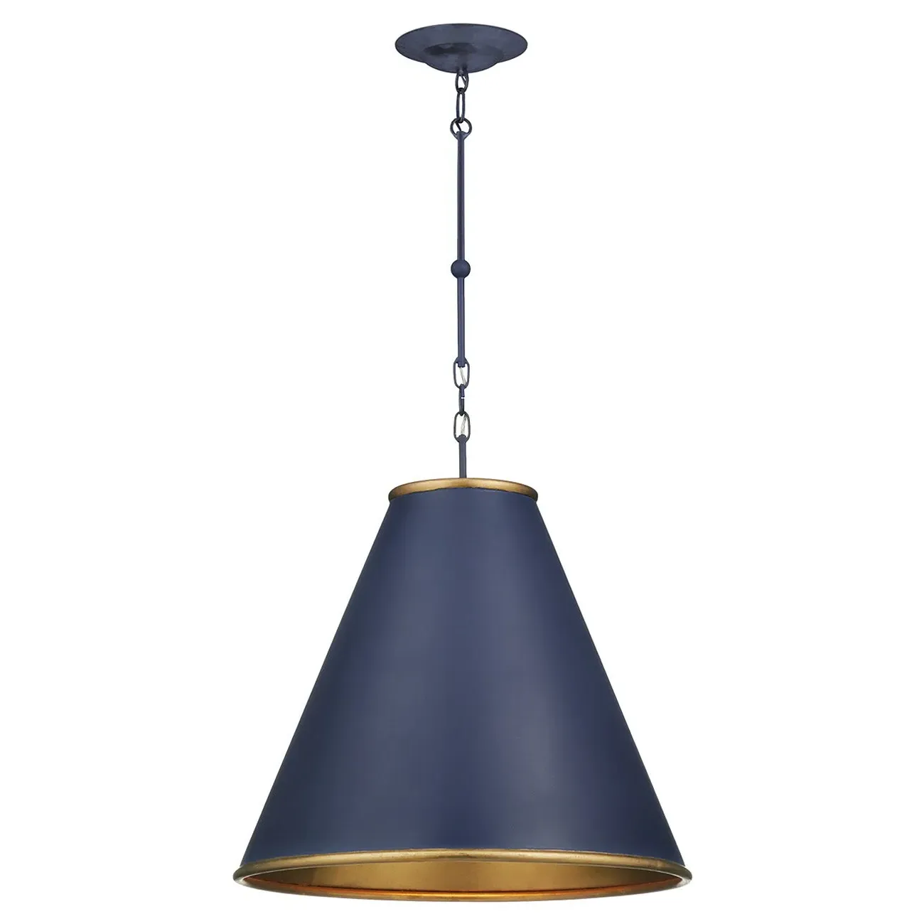 Penelope Large Cone Pendant Light - Blue, Iron