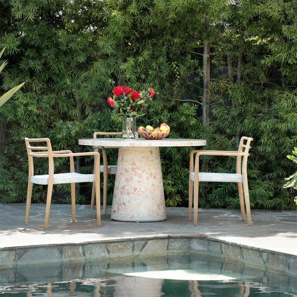 Penelope Outdoor Dining Arm Chair - Grey, Teak