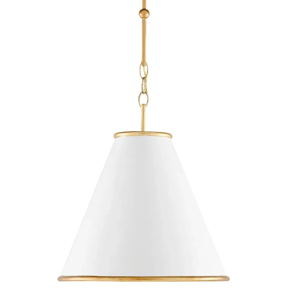 Penelope Small Cone Pendant Light - White, Iron