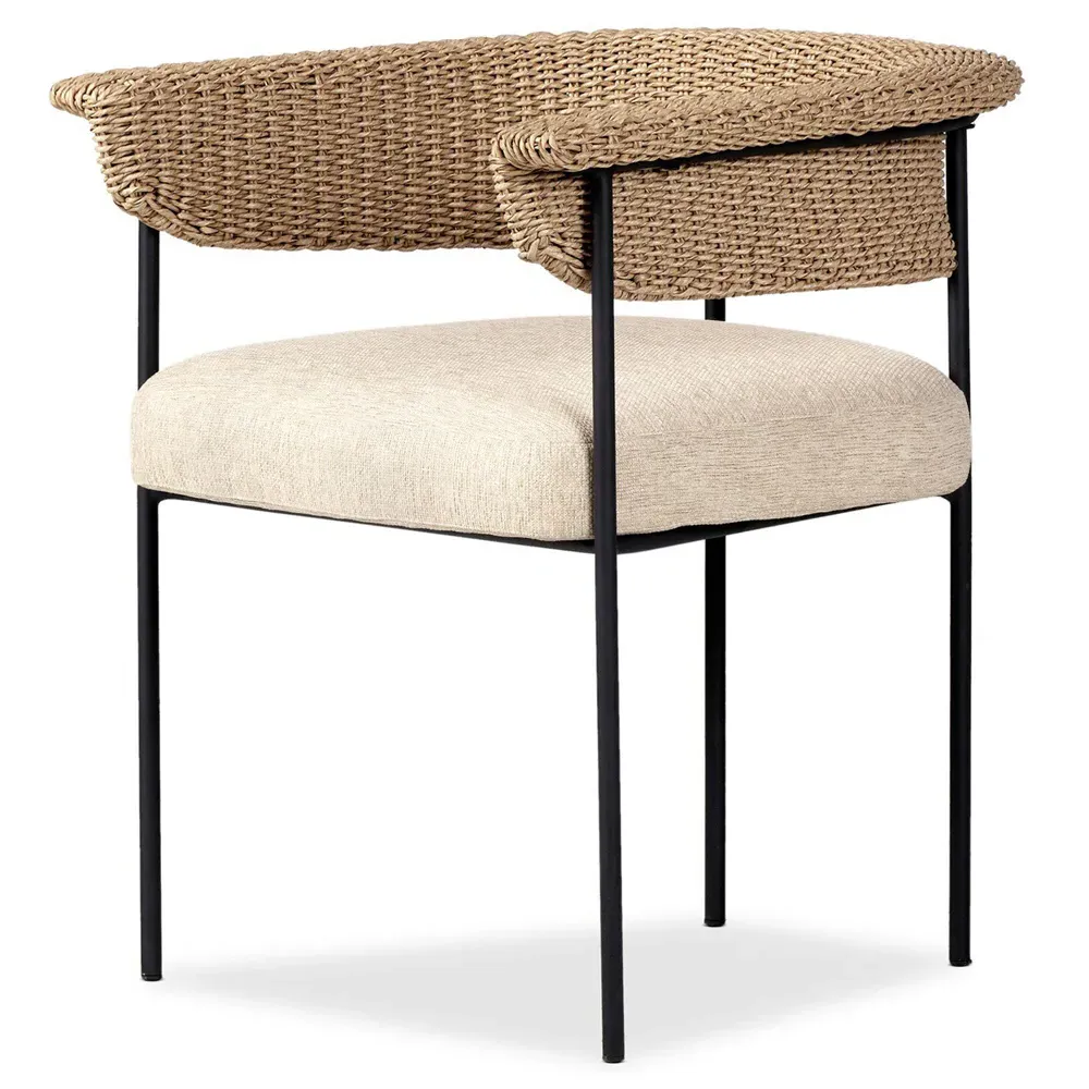 Penelope Woven Outdoor Dining Arm Chair - Beige