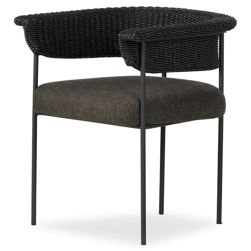 Penelope Woven Outdoor Dining Arm Chair - Black