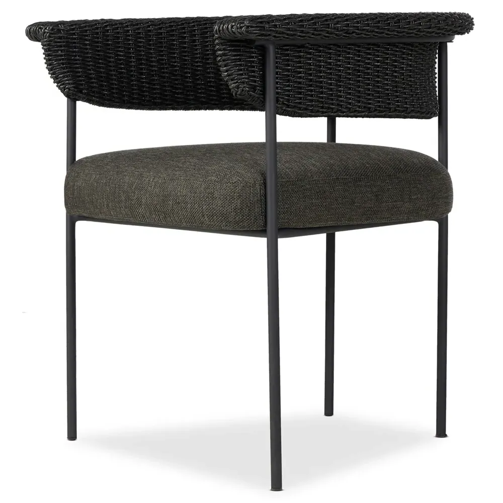 Penelope Woven Outdoor Dining Arm Chair - Black