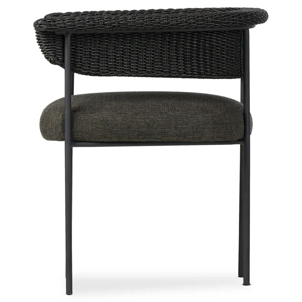 Penelope Woven Outdoor Dining Arm Chair - Black