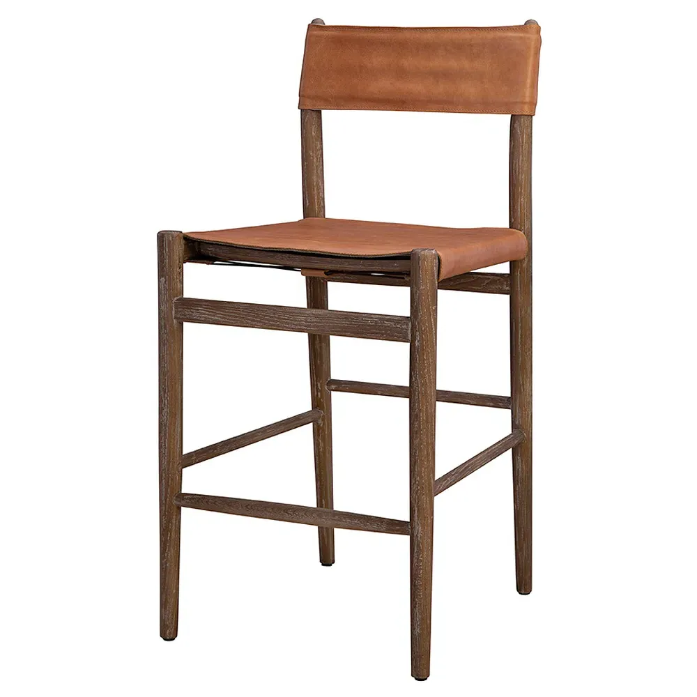 Penny Counter Stool - Brown, Oak