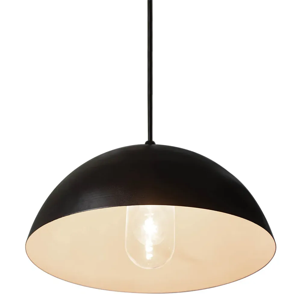 Peridot Large Round Outdoor Pendant - Black, Aluminum