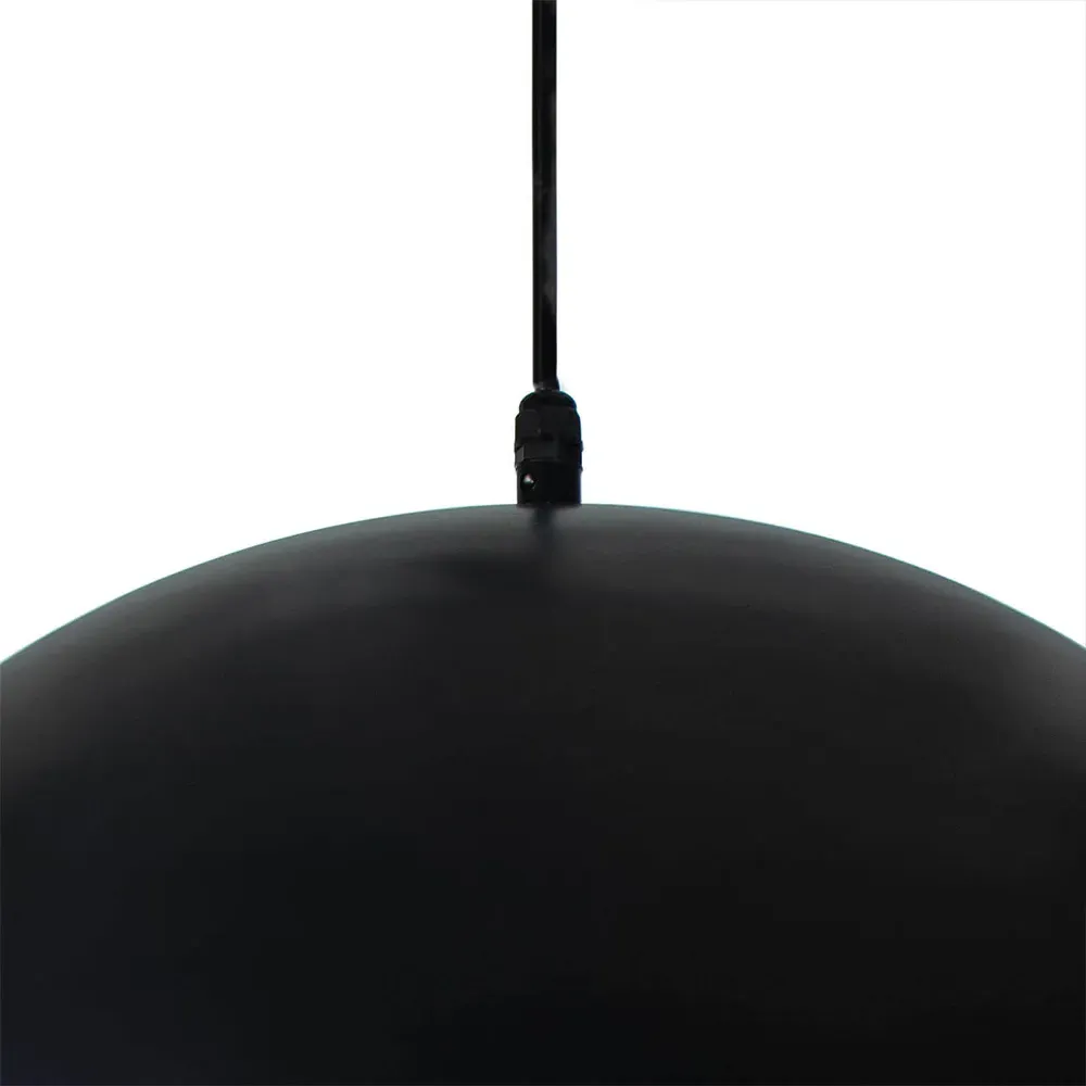 Peridot Large Round Outdoor Pendant - Black, Aluminum