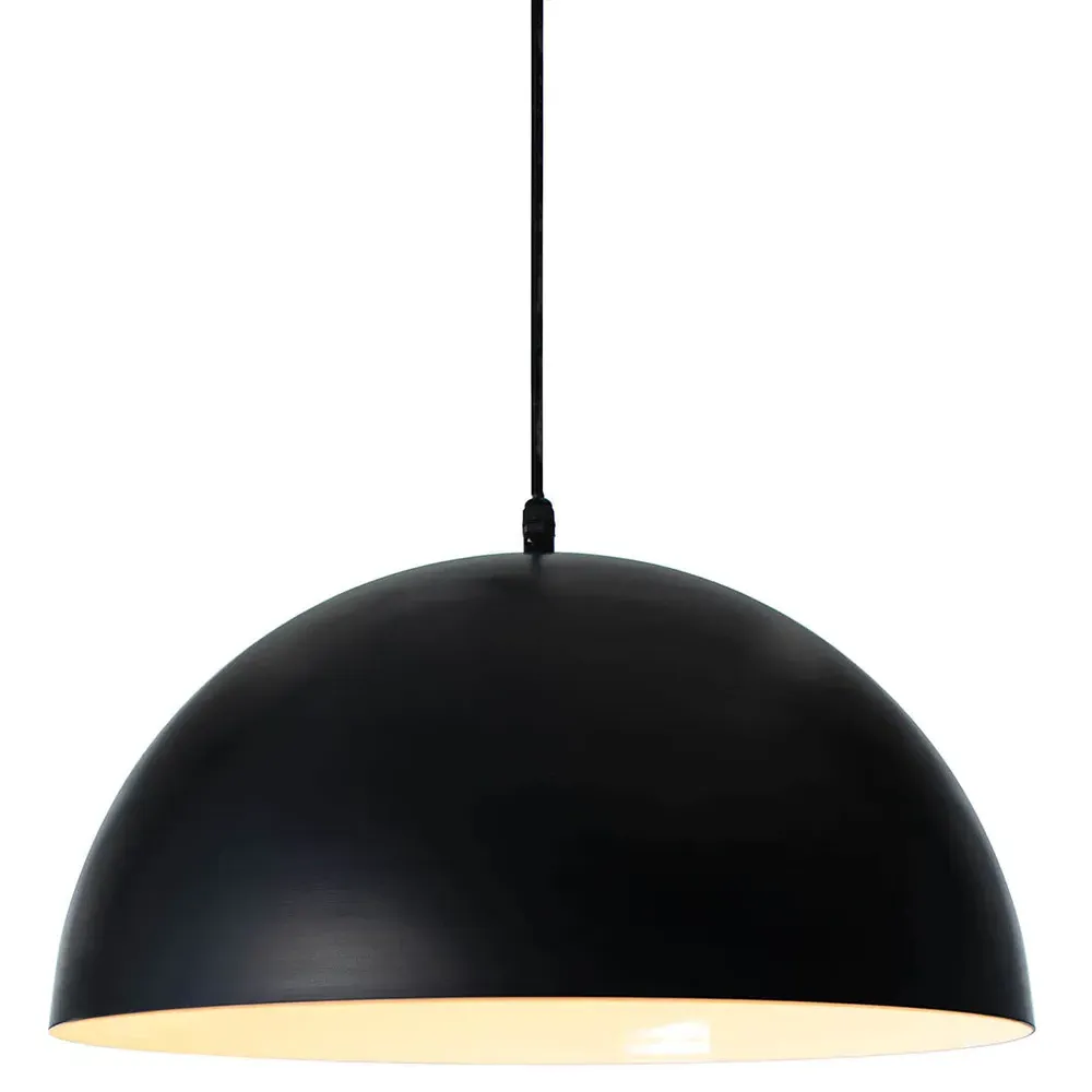 Peridot Large Round Outdoor Pendant - Black, Aluminum