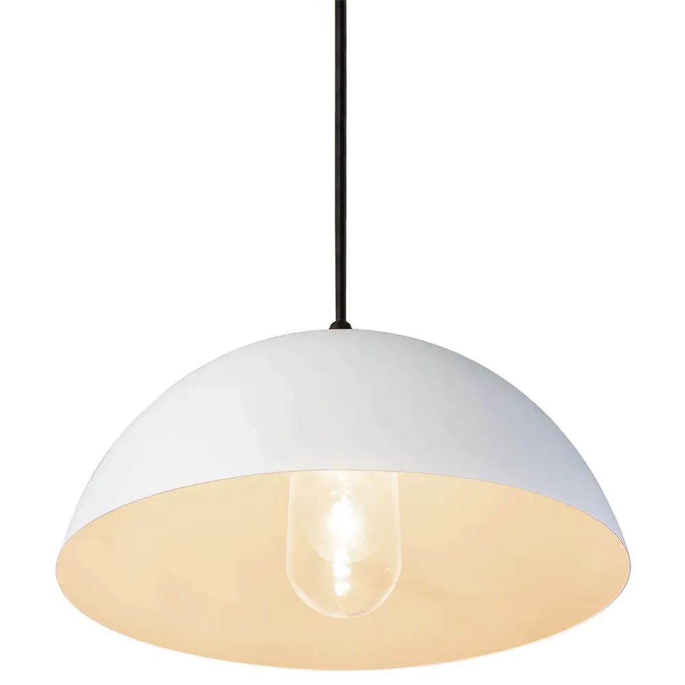 Peridot Large Round Outdoor Pendant - White, Aluminum