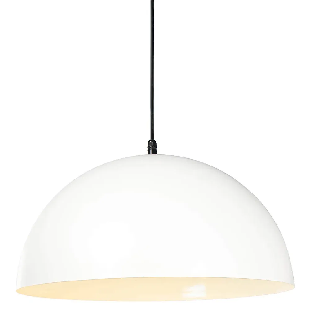 Peridot Large Round Outdoor Pendant - White, Aluminum
