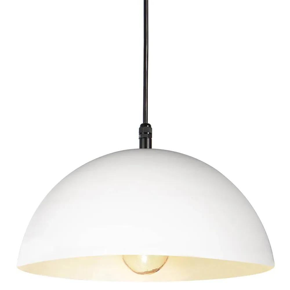 Peridot Small Round Outdoor Pendant - White, Aluminum