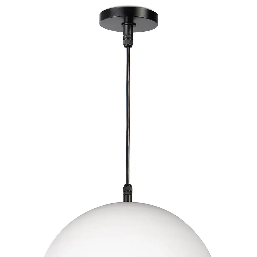 Peridot Small Round Outdoor Pendant - White, Aluminum