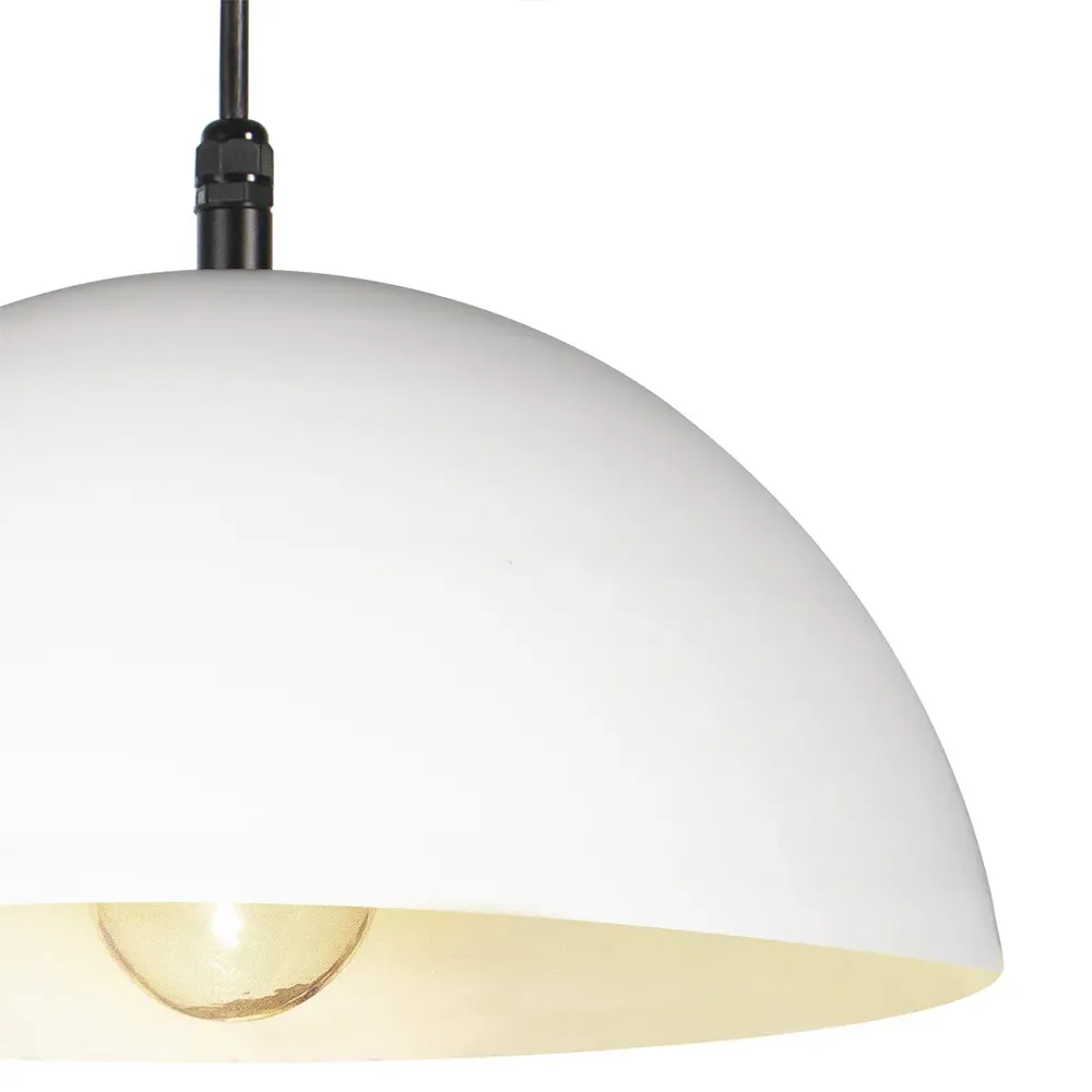 Peridot Small Round Outdoor Pendant - White, Aluminum