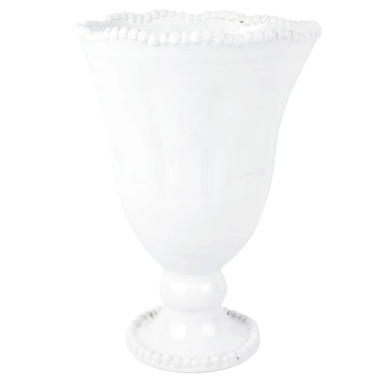 Perline Large Footed Cachepot - White, Terra Bianca