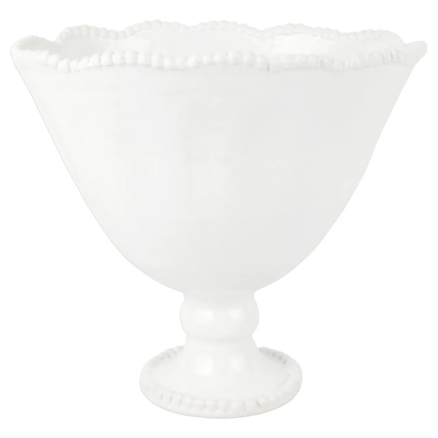 Perline Medium Footed Cachepot - White, Terra Bianca