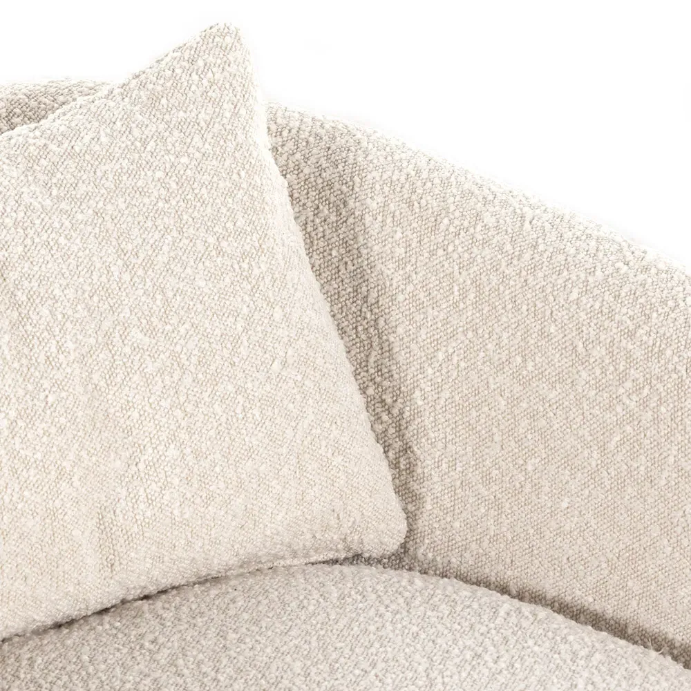 Perrin Swivel Barrel Chair - Beige, Boucle