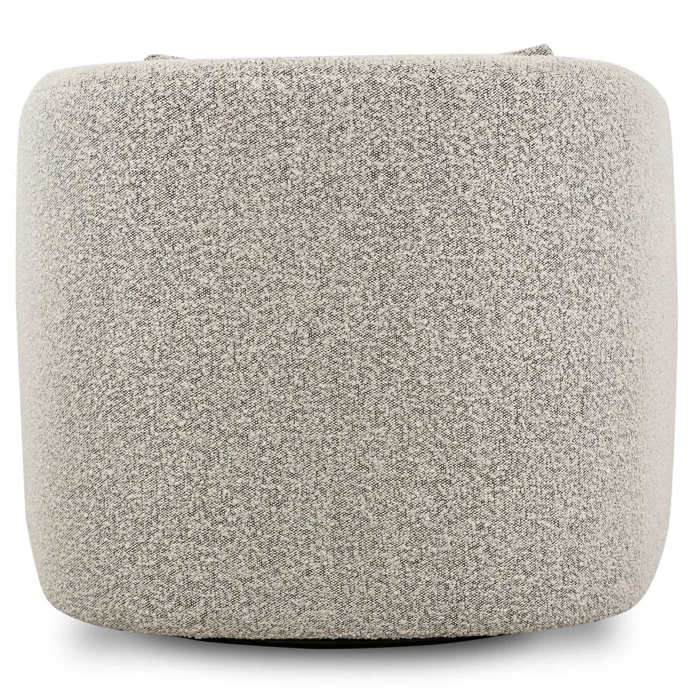 Perrin Swivel Barrel Chair - Grey, Boucle