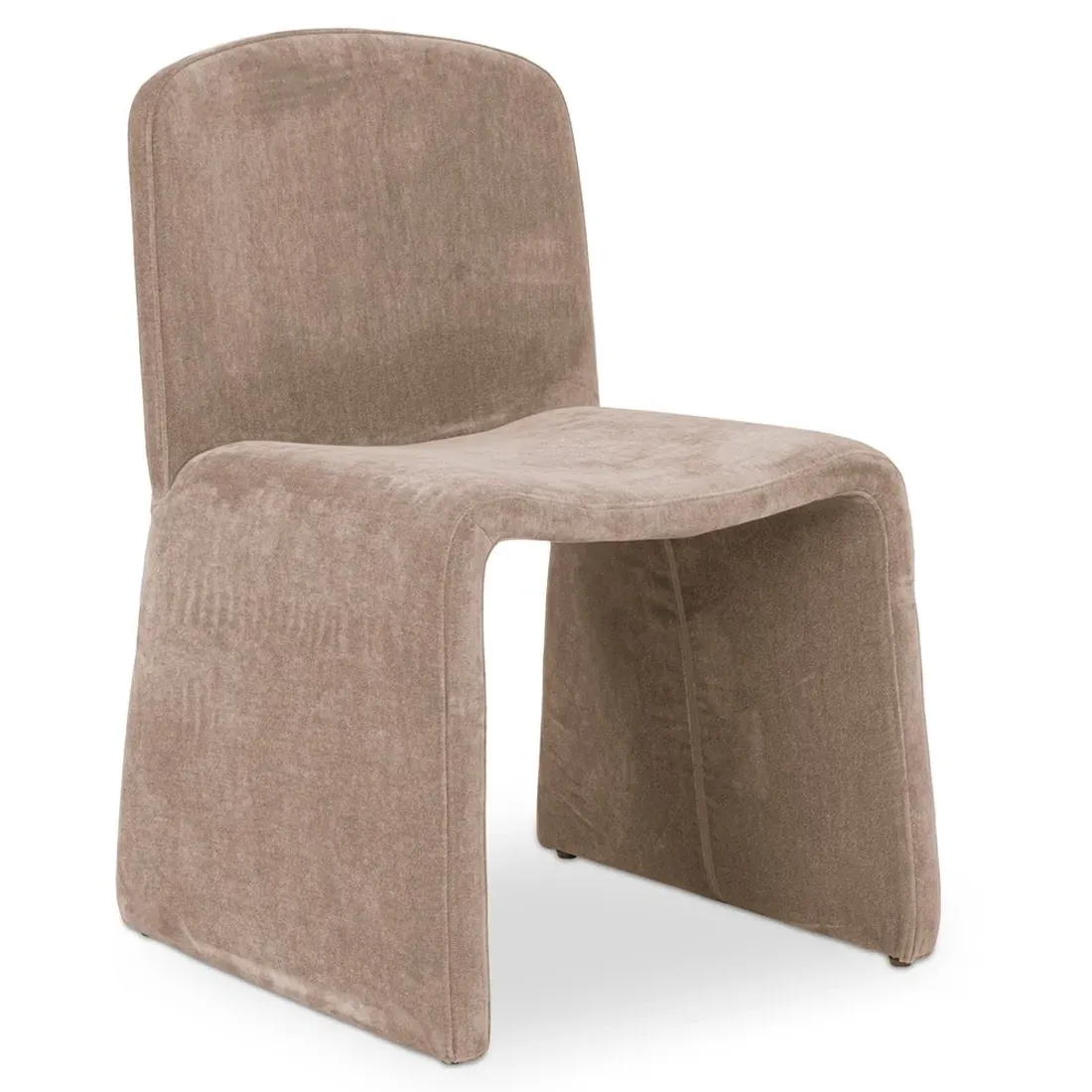 Perry Dining Chair - Brown, Velvet