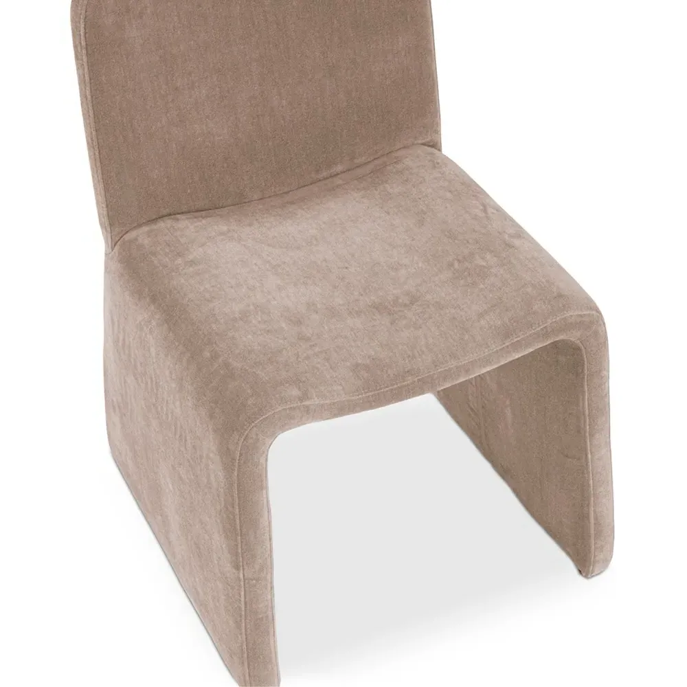 Perry Dining Chair - Brown, Velvet