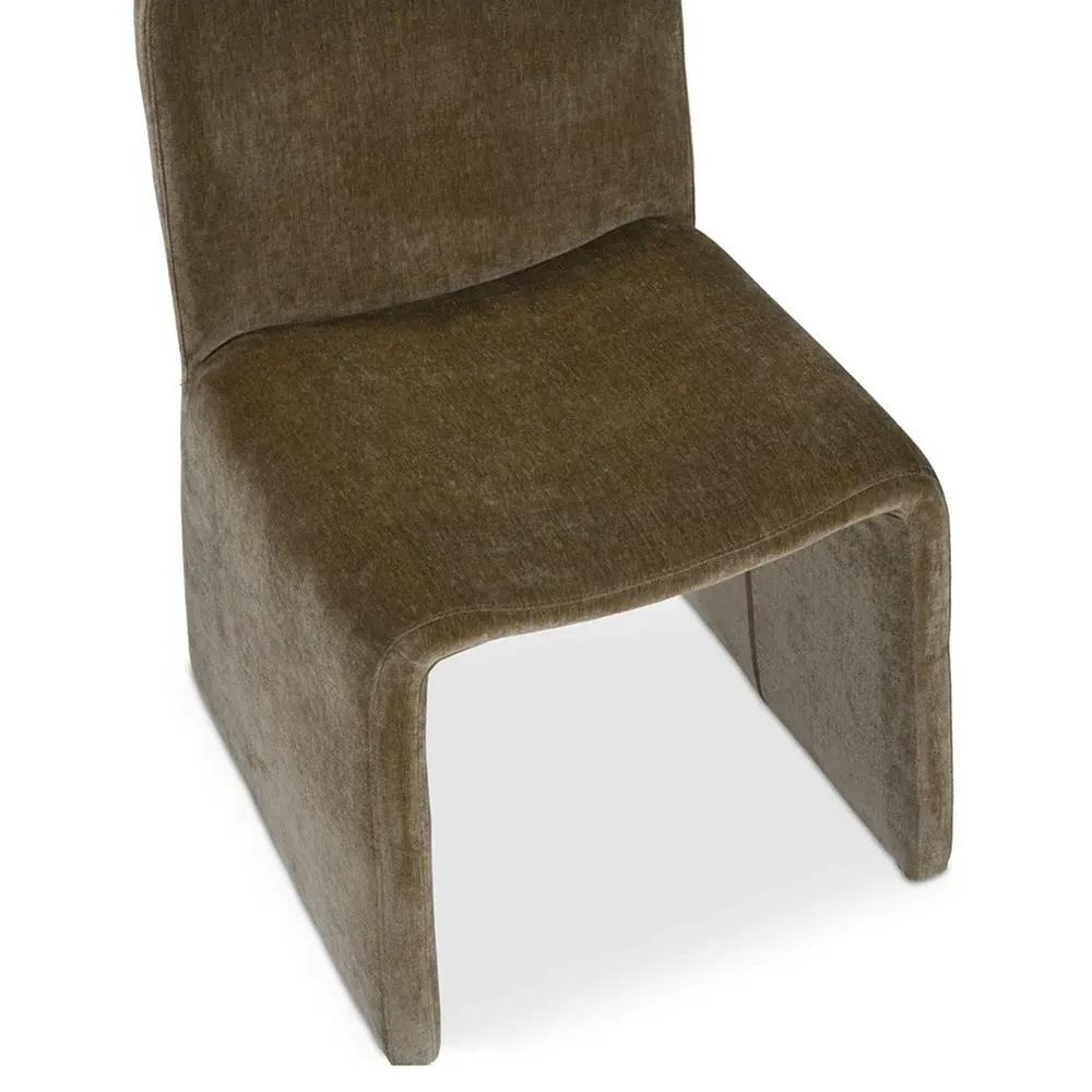 Perry Dining Chair - Dark Green, Velvet