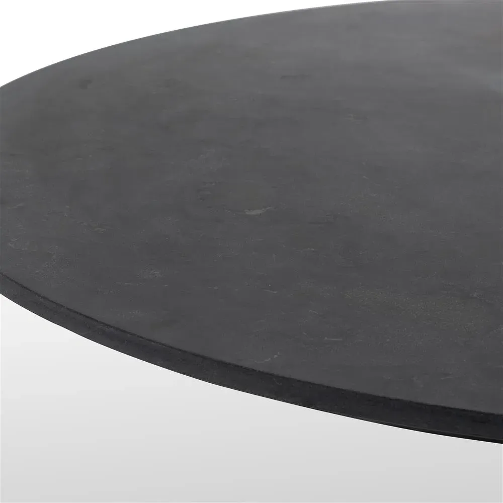 Perry Round Dining Table - Black, Bluestone