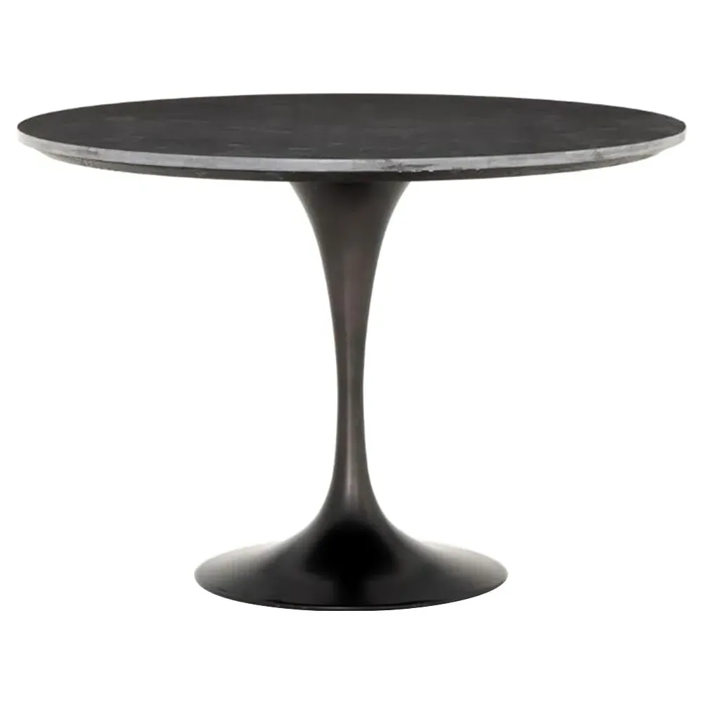 Perry Round Dining Table - Black, Bluestone