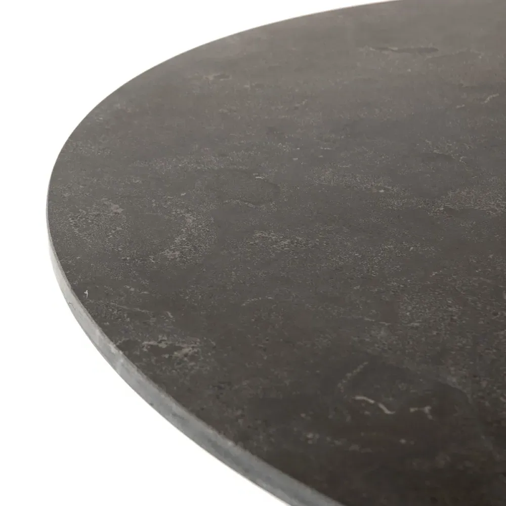 Perry Round Dining Table - Black, Bluestone