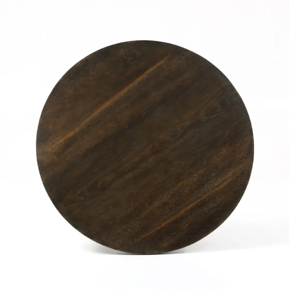 Perry Round Dining Table - Dark Oak, Iron