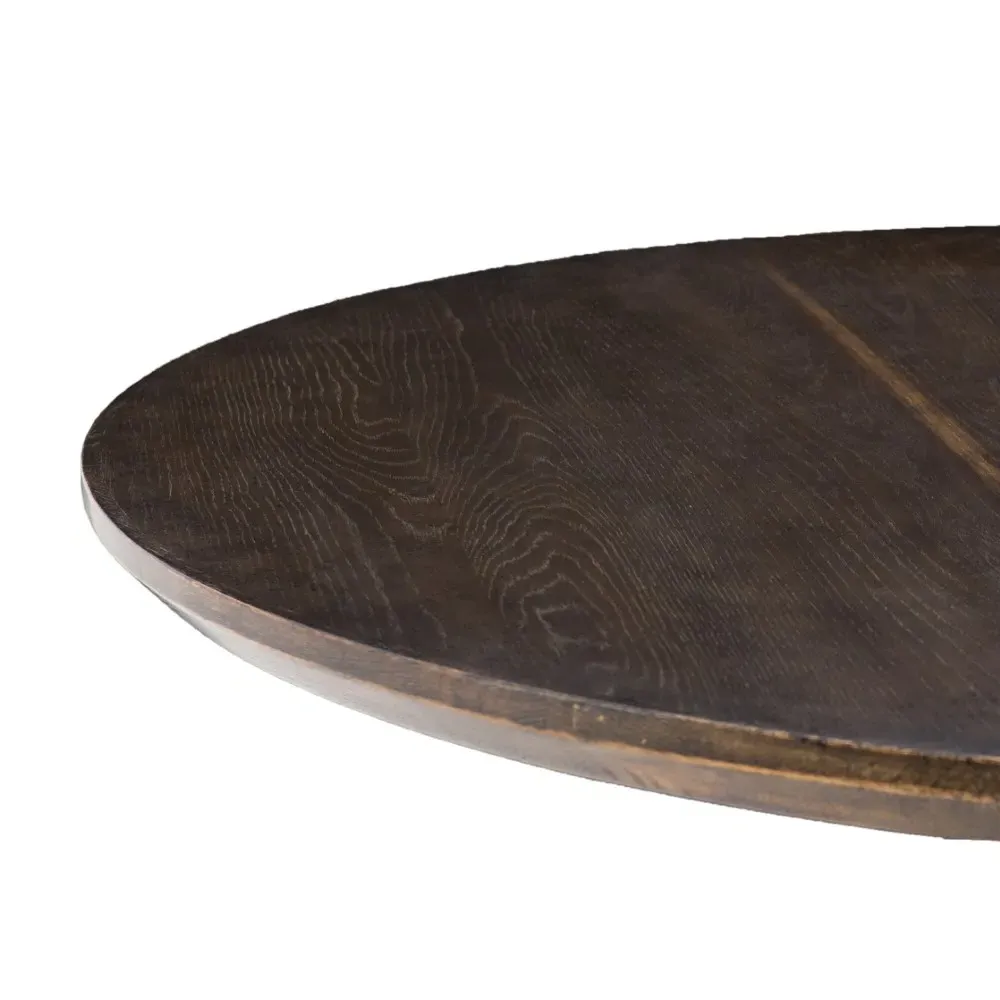 Perry Round Dining Table - Dark Oak, Iron