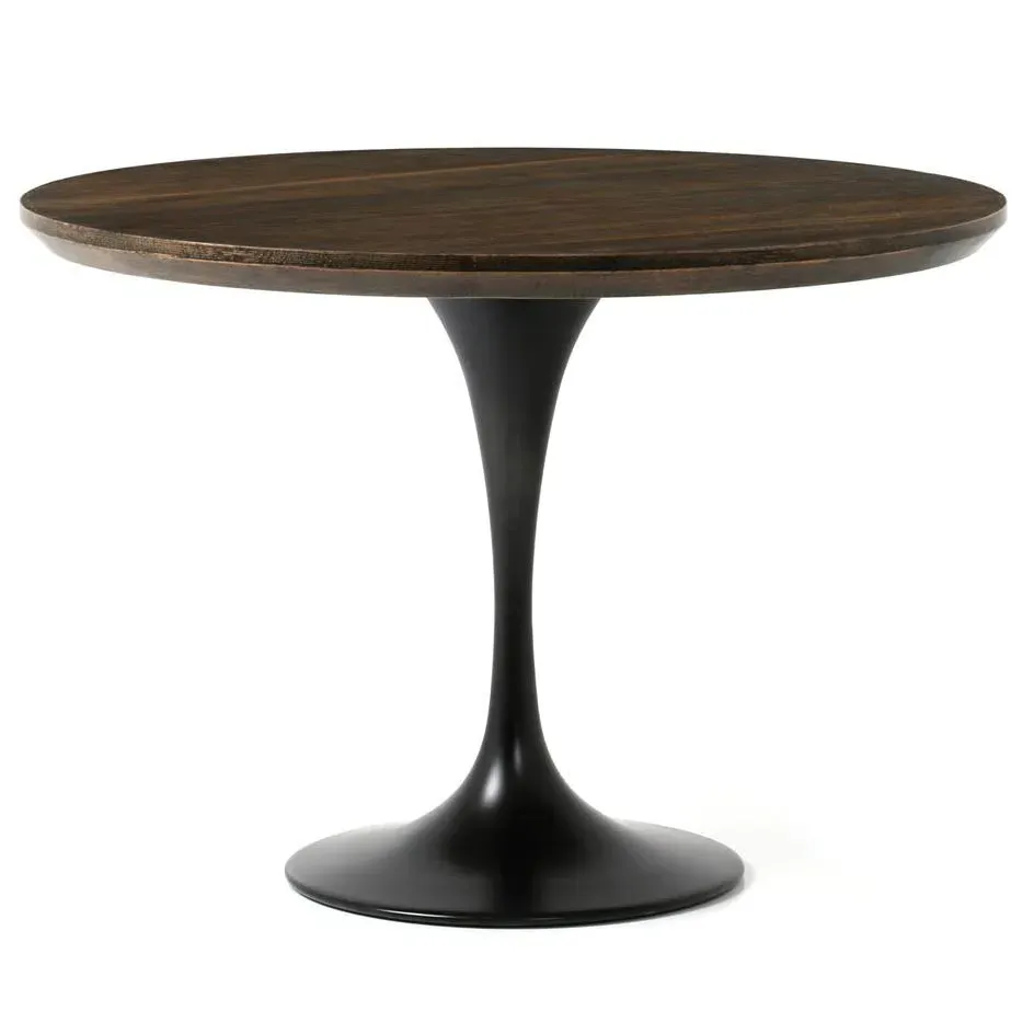 Perry Round Dining Table - Dark Oak, Iron image