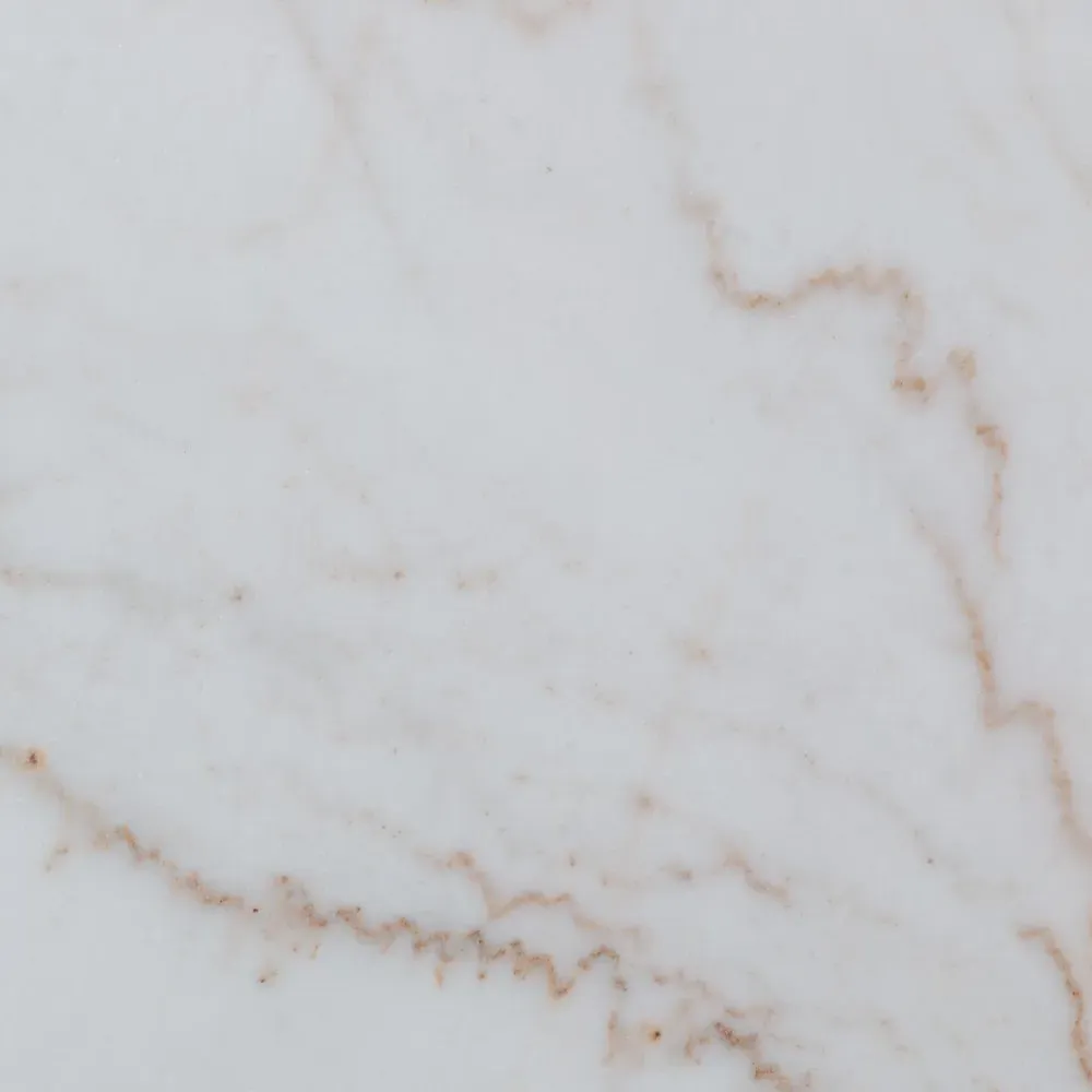 Perry Round Dining Table - White, Marble