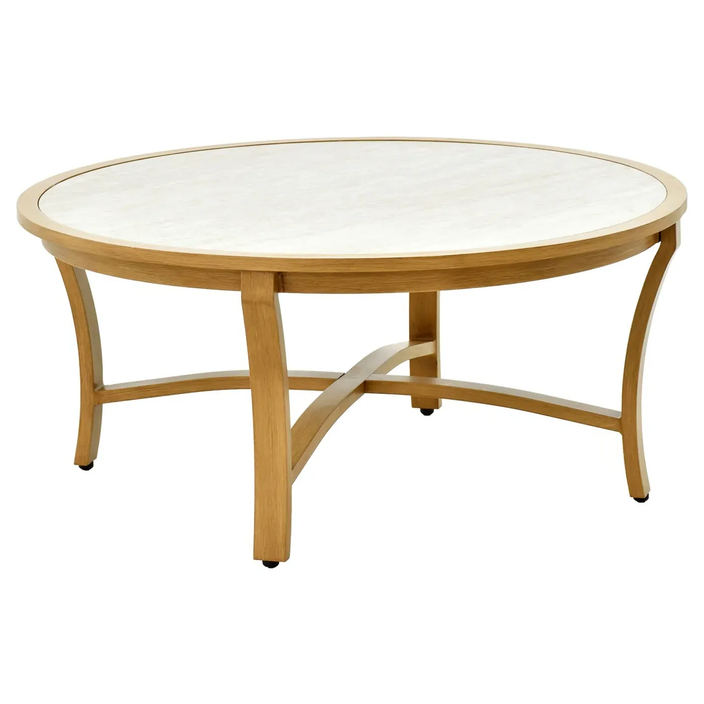 Perryn Round Outdoor Coffee Table - Brown, Stone image