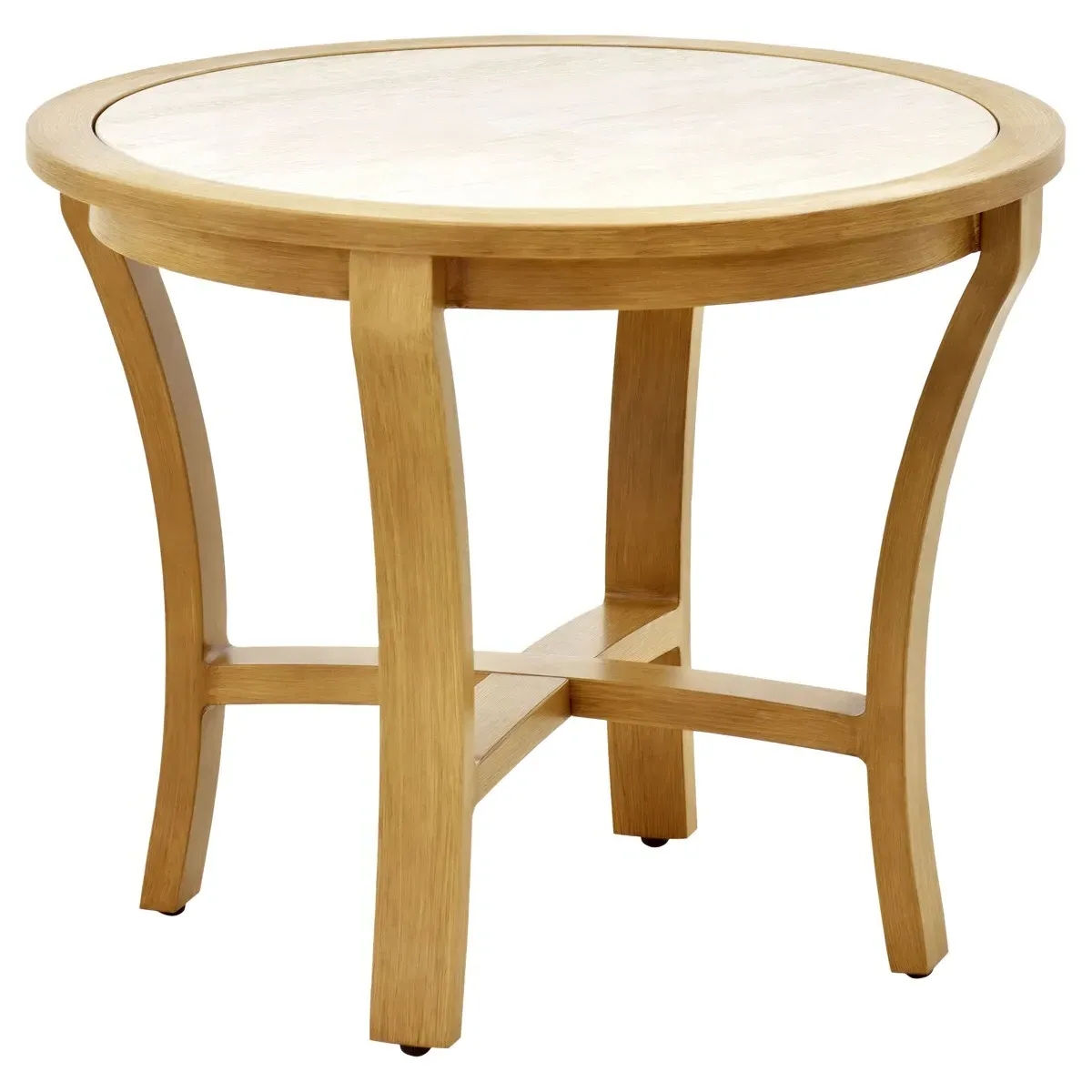 Perryn Round Outdoor End Table - Brown, Stone